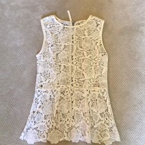 super cute white peplum top